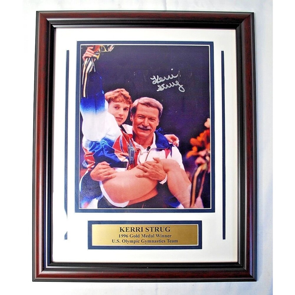 Kerri Strug Gold Medal 8" x 10" Framed Plaque Signed Picture - COA JG AUTOGRAPHS